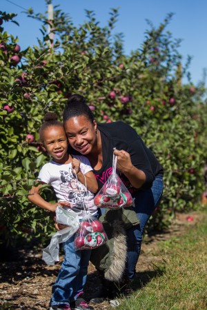 family apple picking