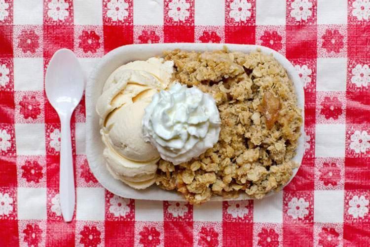 Warm Farm Made Apple Crisp from Mary's Country Kitchen at Parlee Farms, Tyngsboro MA