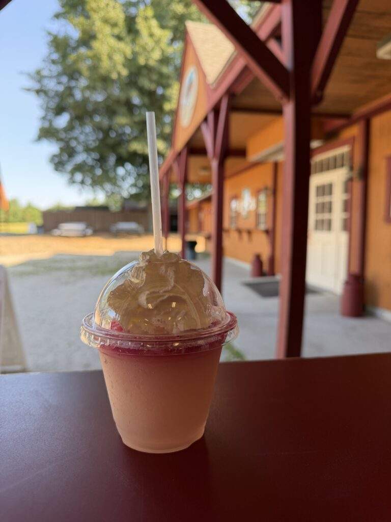 Frozen Blue Harvest Lemonade made from Parlee Farms Blueberries. Available at Mary's Country Kitchen at Parlee Farms, Tyngsboro MA